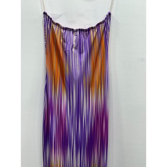 Lilly's Kloset Womens Bandeau Maxi Dress Cutout Strapless Striped Purple Size S - Picture 5 of 8